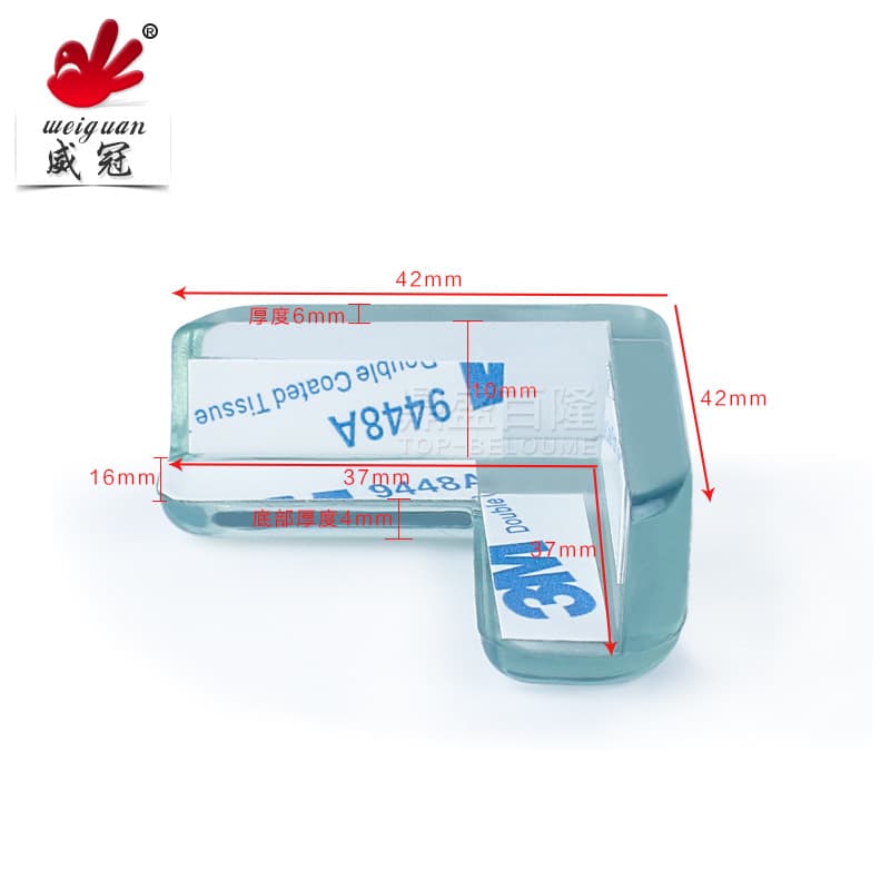 Canto protetor de silicone transparente cobre PVC, caixa protetora de vidro infantil, proteção contra colisão - imagem 3