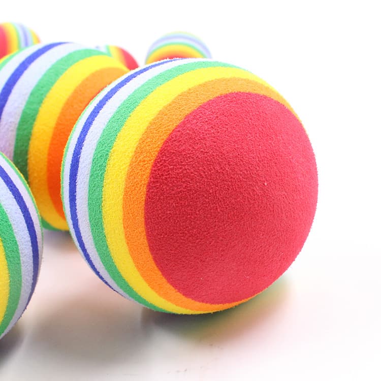 Bola de isopor, brinquedo de esponja elástica arco-íris, animal de estimação, gato - imagem 5