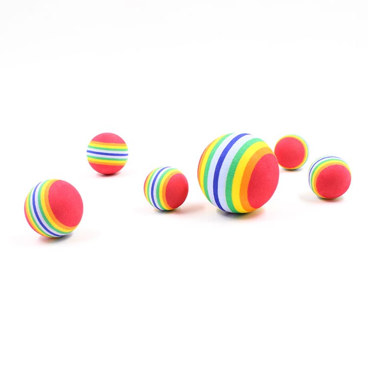 Bola de isopor, brinquedo de esponja elástica arco-íris, animal de estimação, gato - imagem 3