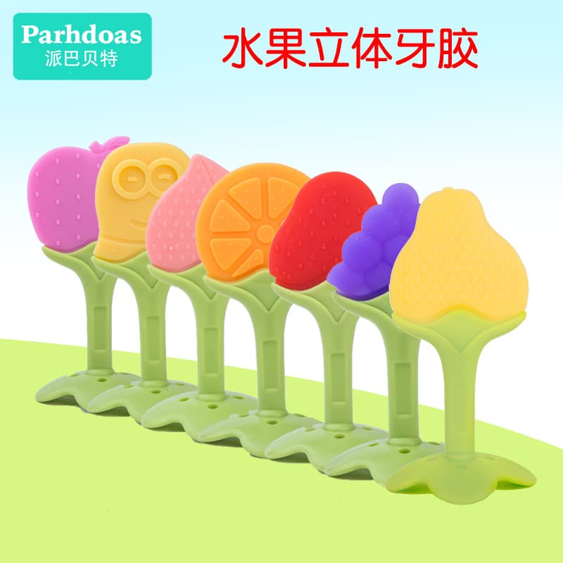 Mordedor tridimensional de silicone infantil para mordida correta, cola - imagem 1
