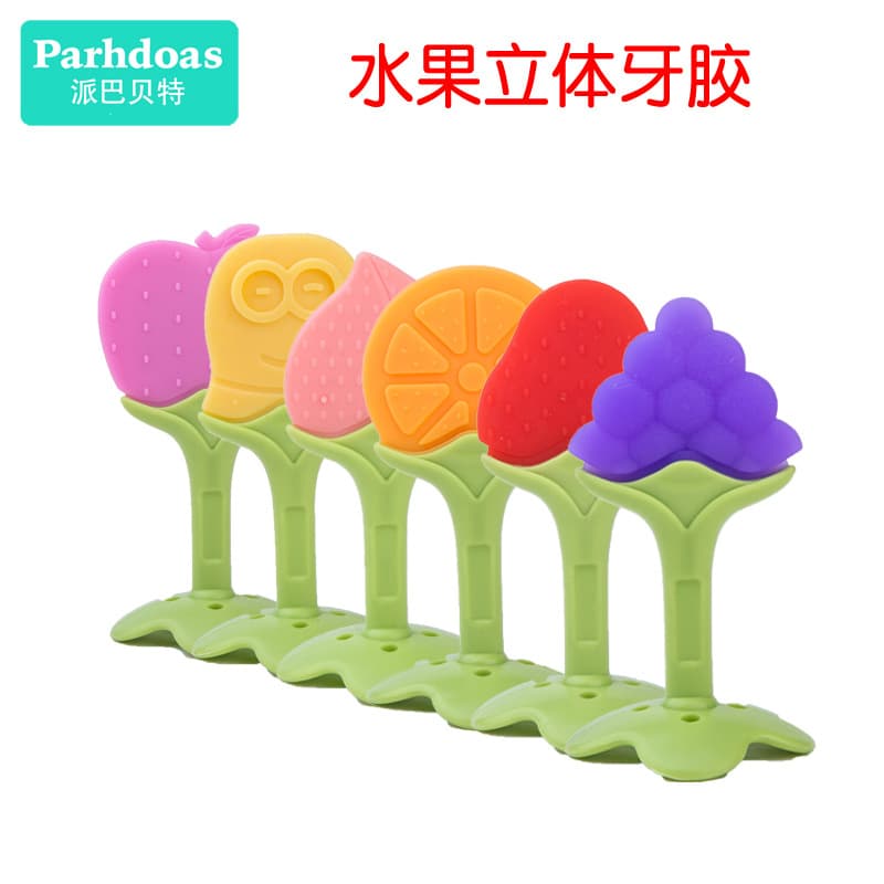 Mordedor tridimensional de silicone infantil para mordida correta, cola - imagem 3