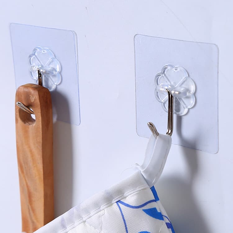 Gancho adesivo de porta transparente, gancho adesivo sem rastros para cozinha, parede, banheiro, gancho adesivo sem rastros - imagem 3