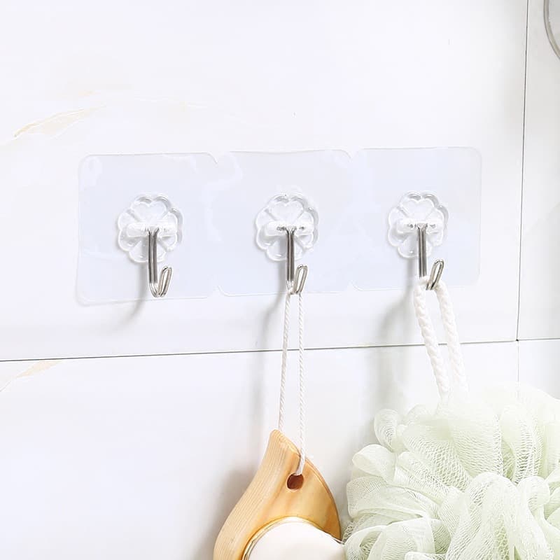Gancho adesivo de porta transparente, gancho adesivo sem rastros para cozinha, parede, banheiro, gancho adesivo sem rastros - imagem 5
