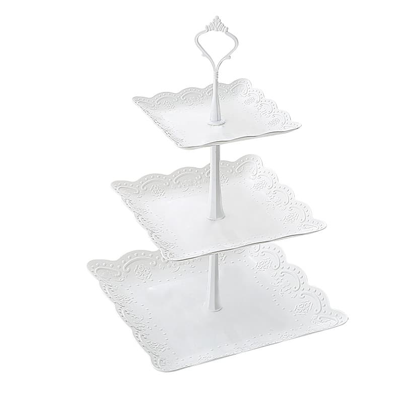 Prato europeu de frutas de três camadas, prato de frutas secas, bandeja de lanche de chá da tarde, mesa de sobremesa, suporte de bolo multicamadas, mesa de bolo - imagem 6