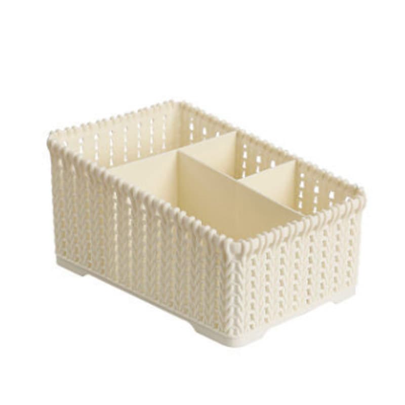 Cesta de armazenamento de mesa de cosméticos cesta de armazenamento de rattan caixa de armazenamento de plástico doméstico caixa de armazenamento diversos compartimento cesta de armazenamento - imagem 11