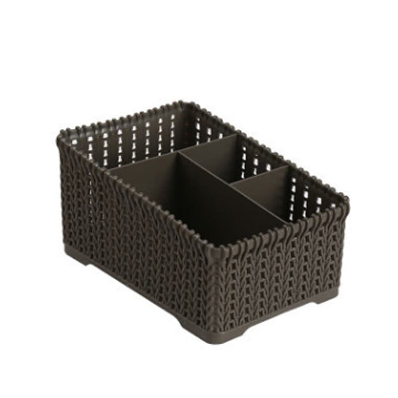Cesta de armazenamento de mesa de cosméticos cesta de armazenamento de rattan caixa de armazenamento de plástico doméstico caixa de armazenamento diversos compartimento cesta de armazenamento - imagem 14