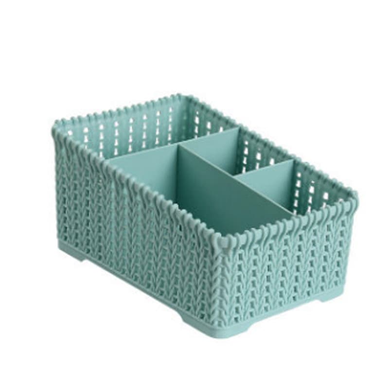 Cesta de armazenamento de mesa de cosméticos cesta de armazenamento de rattan caixa de armazenamento de plástico doméstico caixa de armazenamento diversos compartimento cesta de armazenamento - imagem 10
