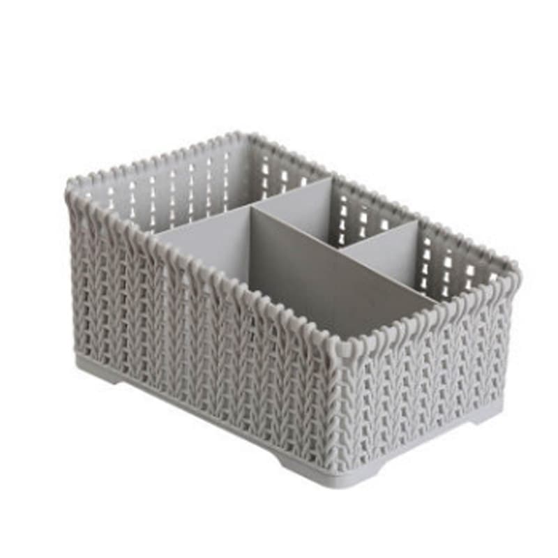 Cesta de armazenamento de mesa de cosméticos cesta de armazenamento de rattan caixa de armazenamento de plástico doméstico caixa de armazenamento diversos compartimento cesta de armazenamento - imagem 12