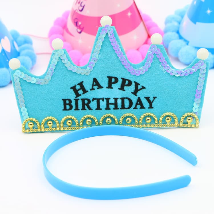 [Hengyue] Chapéu de aniversário de bebê, coroa luminosa, crianças e adultos, chapéus de festa vestíveis, materiais de decoração de um ano de idade - imagem 4