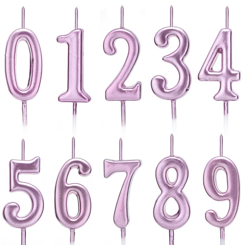 Velas para decoração de bolo de festa de aniversário, números banhados a ouro, prata, rosa, requintado, números de aniversário, fornecimento de fabricante - imagem 6
