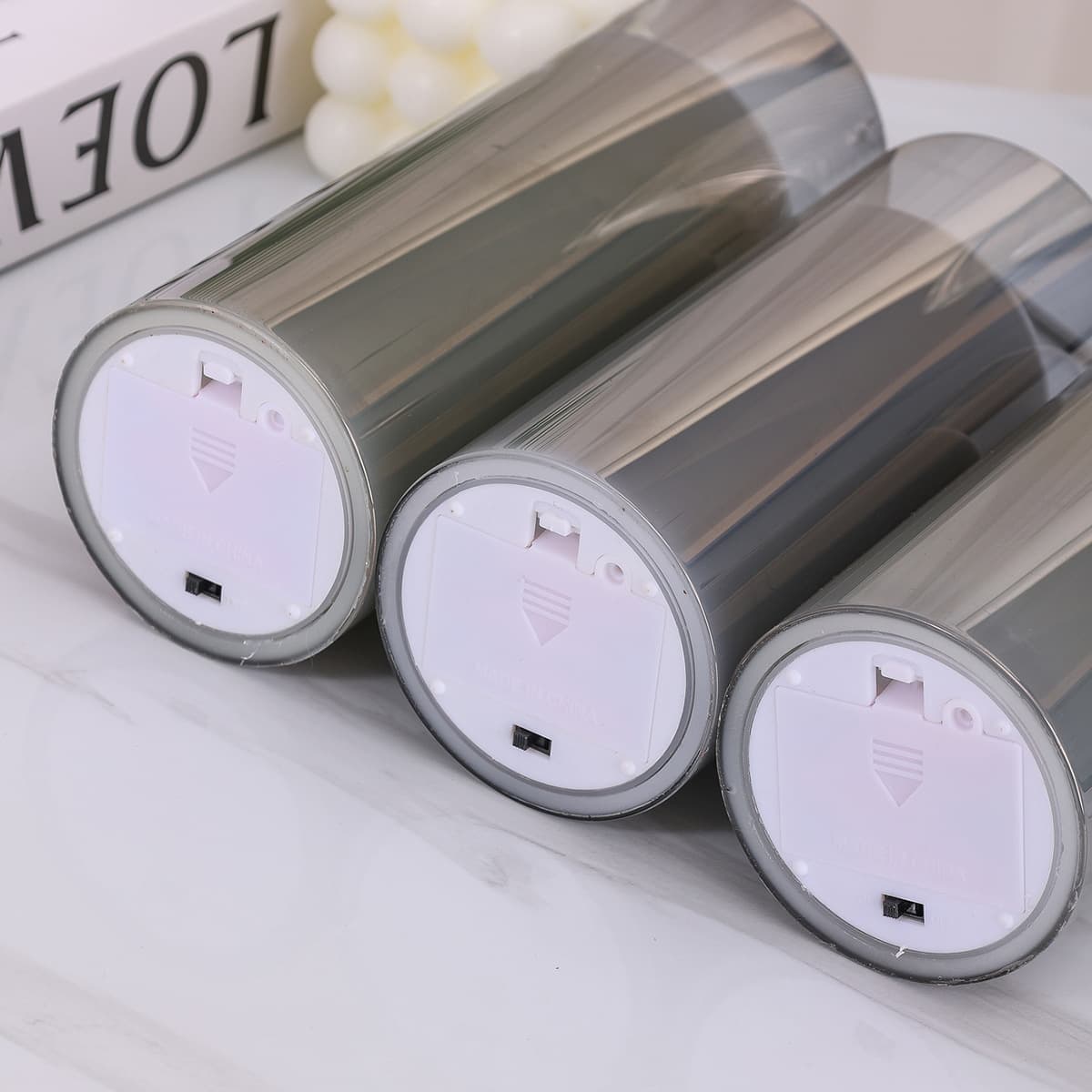 Atacado luzes de velas de vidro simulação de parafina romântico hotel decoração de casamento adereços velas led velas eletrônicas - imagem 5