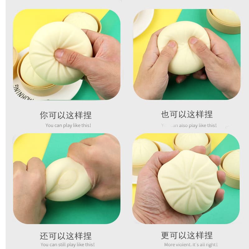 Pãezinhos grandes simulados, rebote lento e beliscável, pãezinhos de porco grelhados, brinquedos de descompressão, macarrão falso, pessoa inteira xiaolongbao atacado - imagem 4