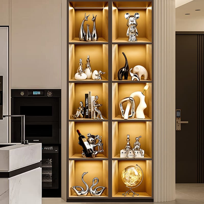 Behanmei criativo rack de vinho ornamentos luz luxo high-end violento urso vinho titular copo rack armário vinho sala estar decoração casa - imagem 4