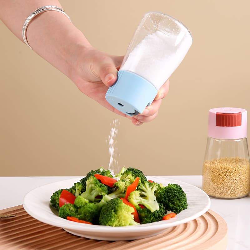 Tanque de sal quantitativo tipo push de cozinha, garrafa de sal controlada, espalhador de sal, artefato medido, caixa de tempero de sal, garrafa de tempero de cozinha - imagem 4