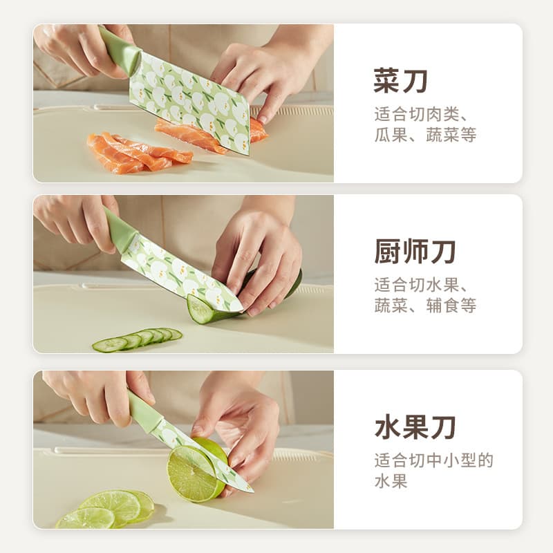 [Hedou] Faca de cozinha com estampa de tulipa, faca de chef, faca de cozinha, faca de frutas, faca de corte doméstico, nova faca - imagem 4