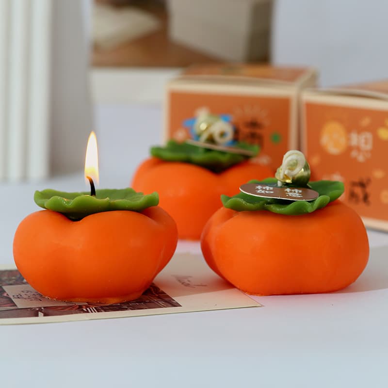 Vela perfumada de caqui, cera modeladora, tudo vai bem, cera de frutas, aniversário, lembrancinhas de casamento, decorações criativas e especiais - imagem 5