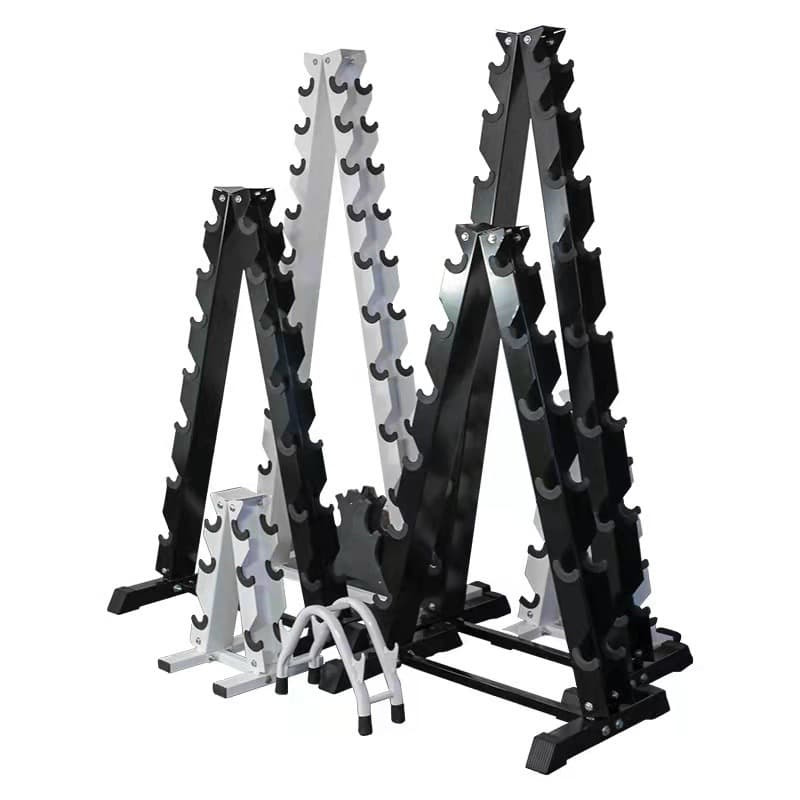 Rack de halteres comercial engrossado e reforçado 3 pares 5 pares 7 pares equipamentos de fitness em casa placa de aço espessado rack de halteres atacado - imagem 4