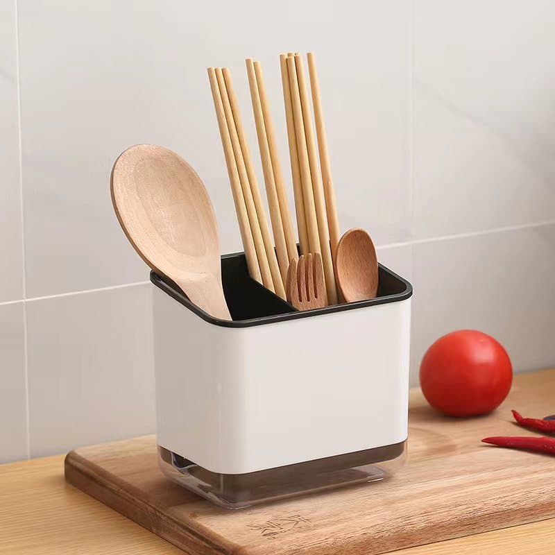 Artefato de armazenamento de cozinha com bandeja de drenagem, cesta de pauzinhos, rack de armazenamento de talheres multifuncional, barril de pauzinho à prova de mofo doméstico - imagem 5
