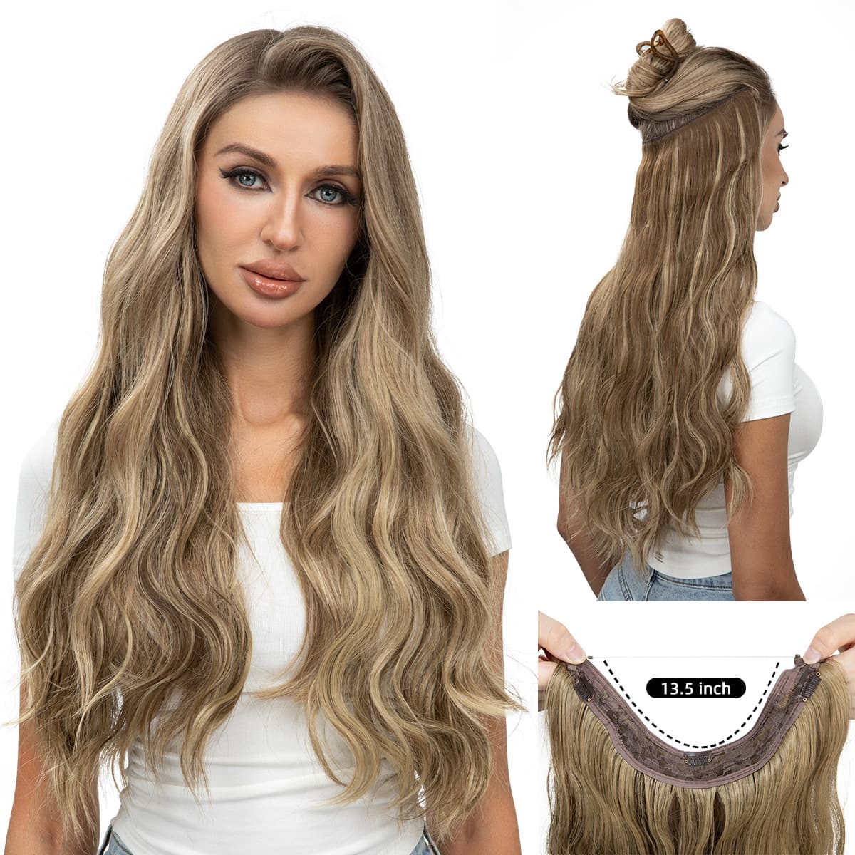 Peruca ondulada elegante, extensão de cabelo encaracolado, estilo europeu - imagem 6