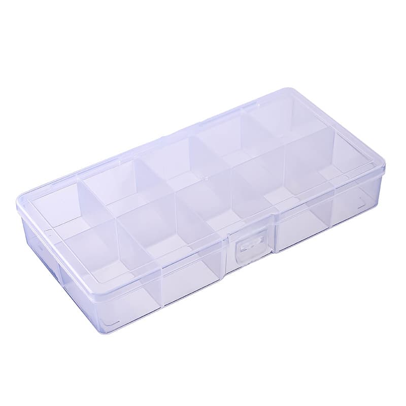 Acessório de plástico transparente, unhas postiças, caixa de armazenamento, recipiente, 10 células - imagem 6