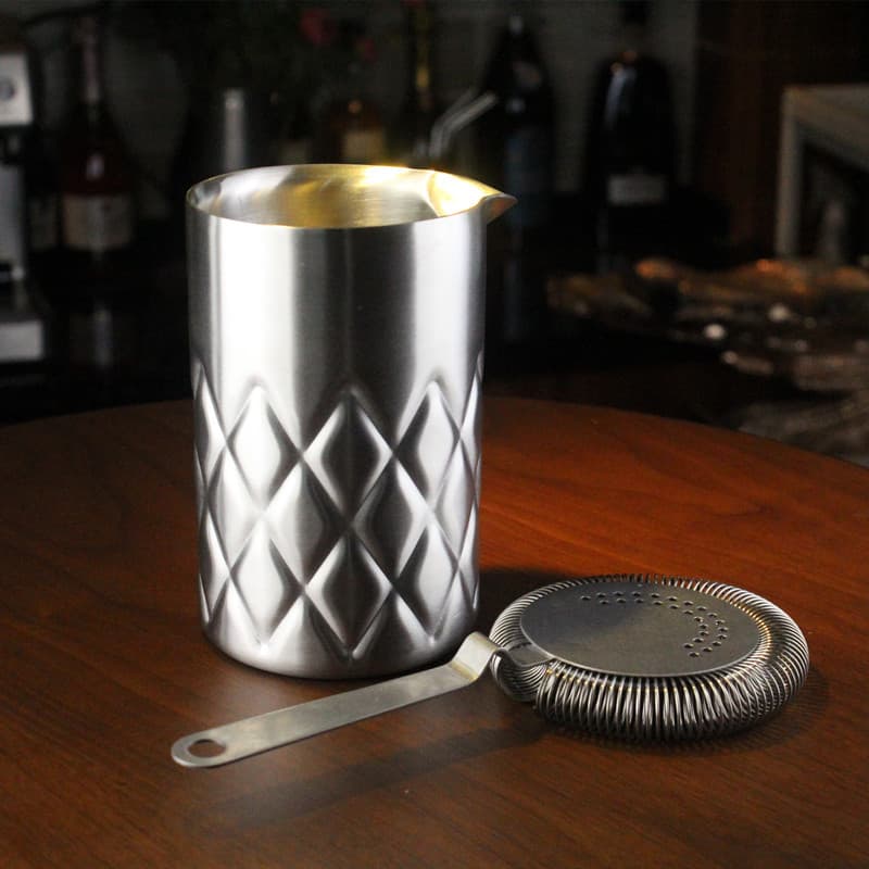 Copo de mistura de aço inoxidável 304, copo de mistura de camada dupla, grade de metal lixado, estilo europeu, vidro de mistura - imagem 4