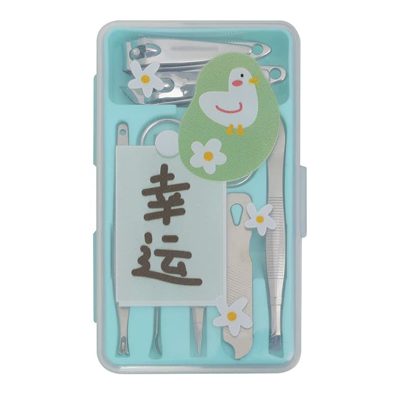 Tesoura de unha de desenho animado em aço inoxidável, conjunto para manicure, celebridade da internet, 7 peças - imagem 6