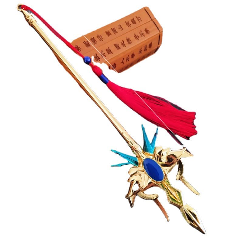 Jogo de animação Douluo Periférico Sete Matar Espada Poseidon Garfo Arma Brinquedo Bainha Modelo Pingente Atacado - imagem 1