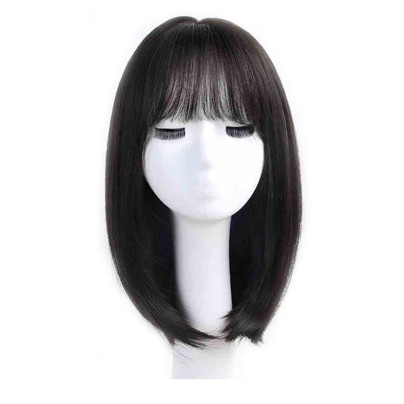 Peruca para mulheres com cabelos médios e longos, cabelo humano completo natural, faixa completa, cabelo bob clavícula, redução de idade, peruca completa com faixa - imagem 6