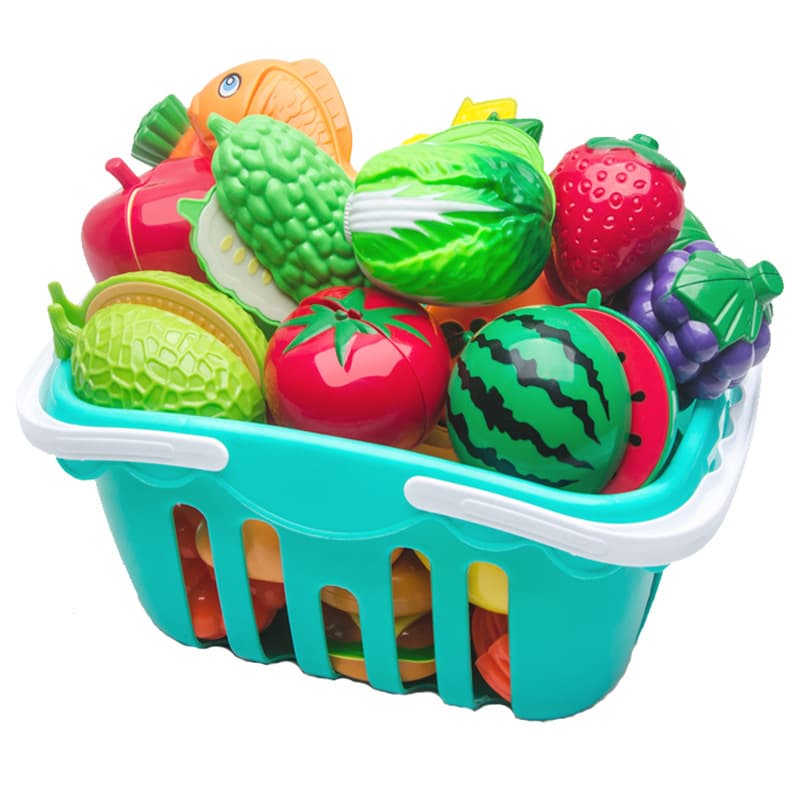 Brinquedo para cortar, cesta familiar infantil realista, conjunto - imagem 6