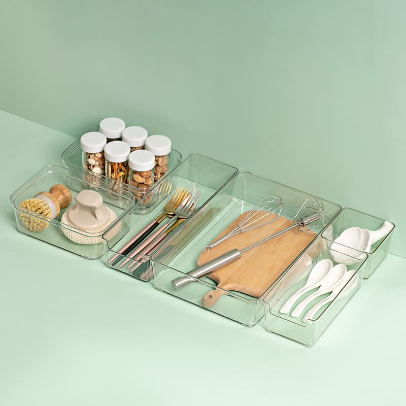 Caixa de armazenamento de mesa japonesa para caixas, utensílios de cozinha, artigos de papelaria de plástico - imagem 5