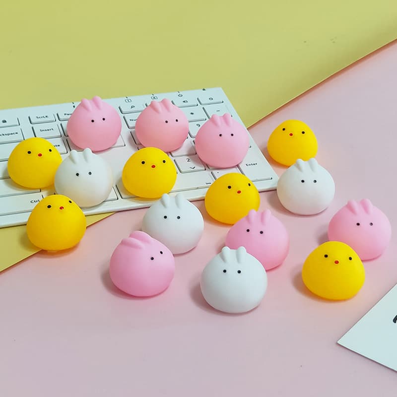 Slime fofo, brinquedo engraçado para banho, coelho branco, antiestresse, faz sons - imagem 2