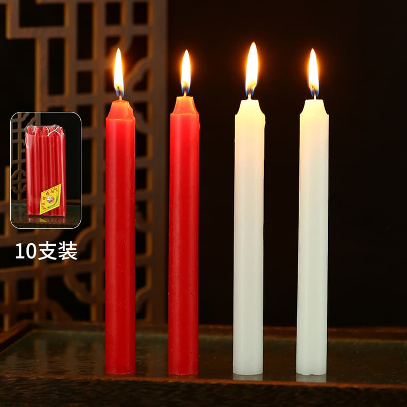 Velas de iluminação doméstica vermelha e branca, decoração de atmosfera de restaurante ocidental sem fumaça diária de emergência cilíndrica velas de pólo longo atacado - imagem 1