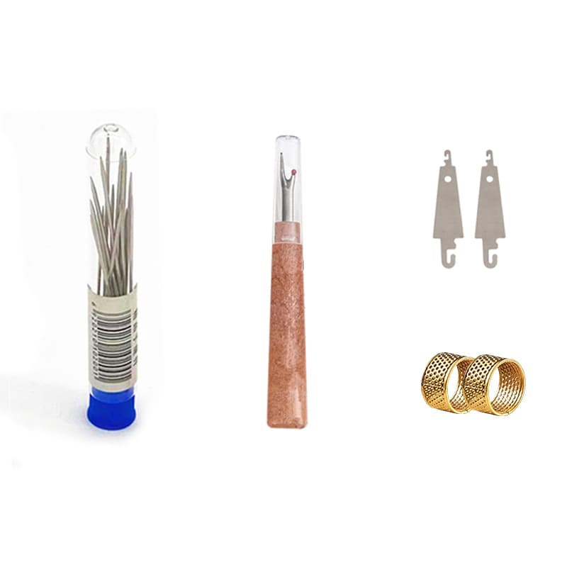 Conjunto de dedal de agulha de costura de olho grande doméstico, cabeça grande e pequena, removedor de costura de aço inoxidável, conjunto de combinação de 31 peças - imagem 6
