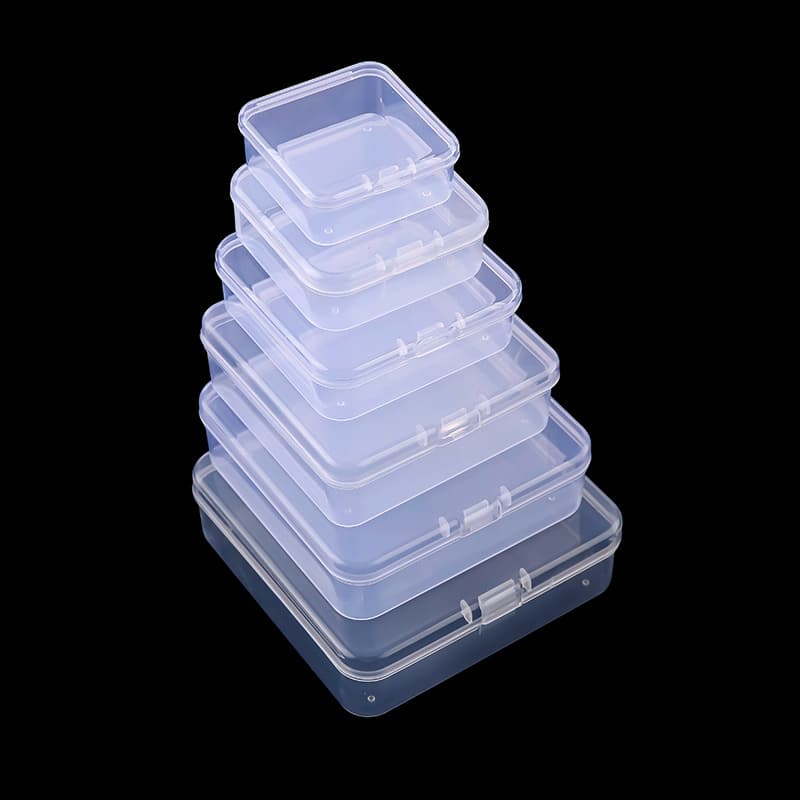 Acessório transparente, papelaria, caixa de armazenamento de plástico quadrada - imagem 1