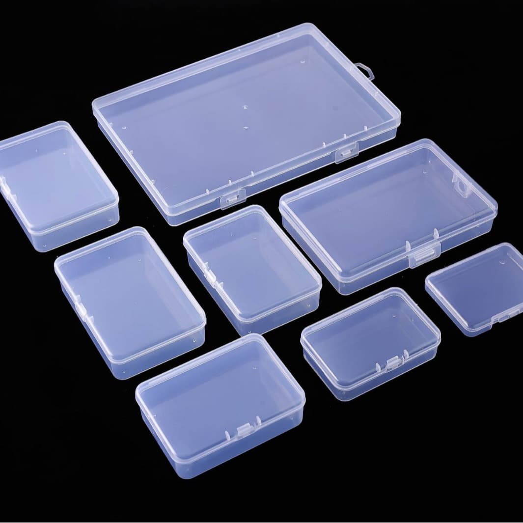 Sistema de armazenamento retangular transparente para manicure, brinquedos, caixa de armazenamento de plástico - imagem 3