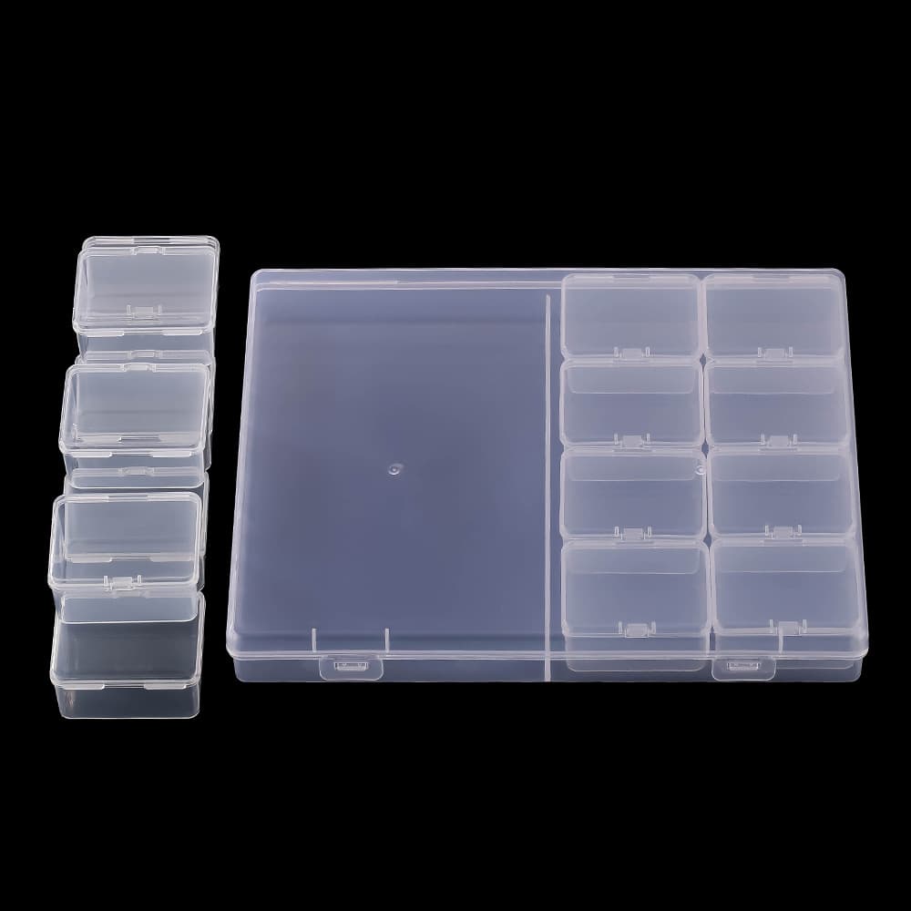 Caixa de armazenamento pequena de plástico transparente, decoração eletrônica de unhas, unhas falsas - imagem 3
