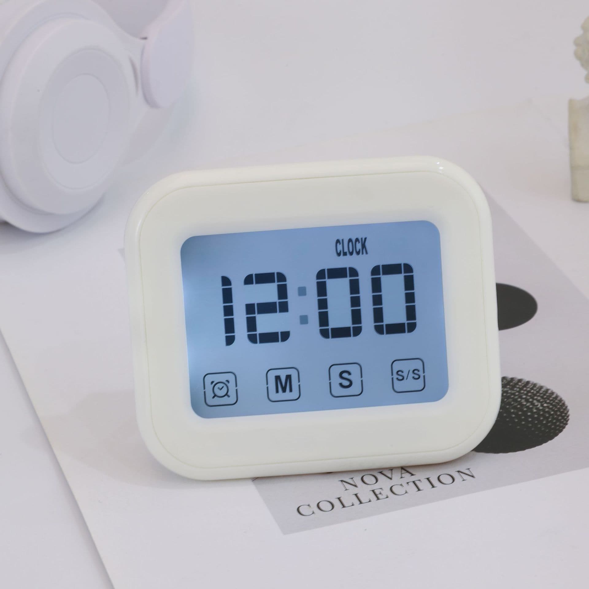 Temporizador eletrônico com tela sensível ao toque para estudantes, temporizador eletrônico de 12/24 horas para cozinha - imagem 4