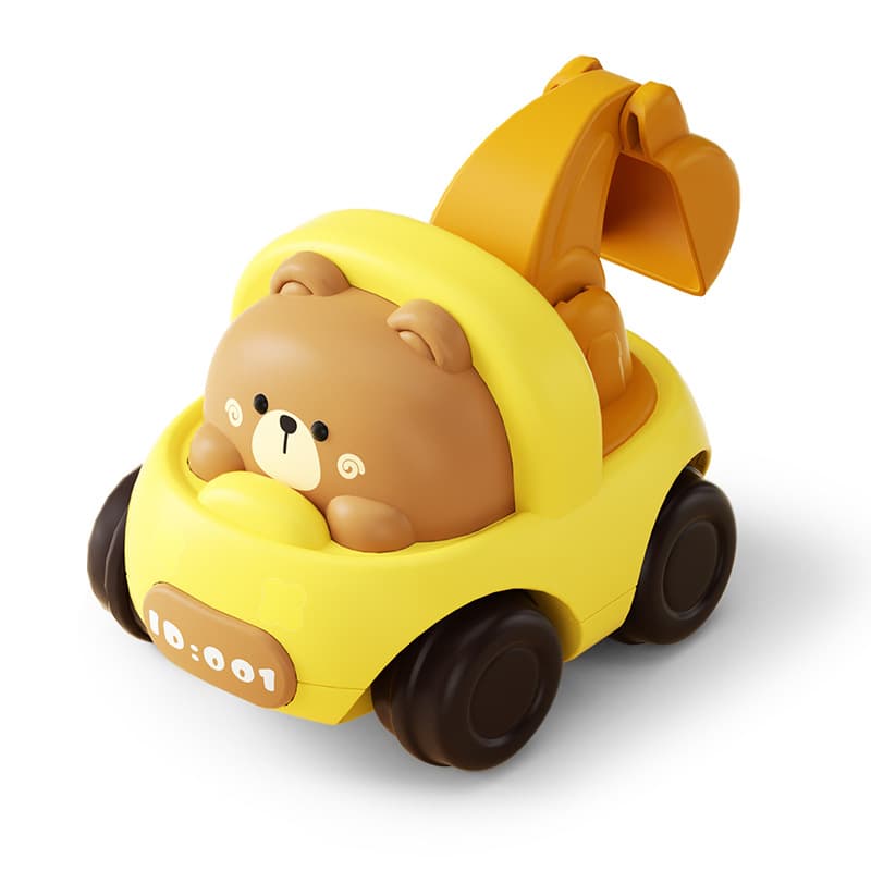 Carro de brinquedo de desenho animado de inércia, caminhão basculante interativo para meninos, escavadeira - imagem 6