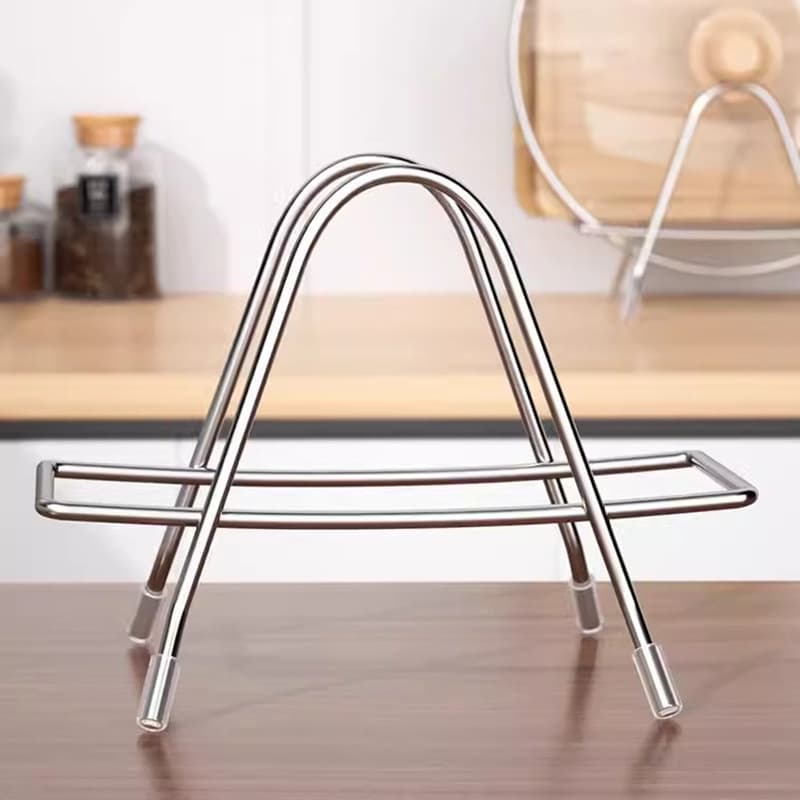 Prateleira para tábua de cortar de aço inoxidável, espessa e reforçada, para uso doméstico, para tampa de panela de cozinha, para facas, multifuncional, para armazenamento de tábuas de cortar - imagem 4