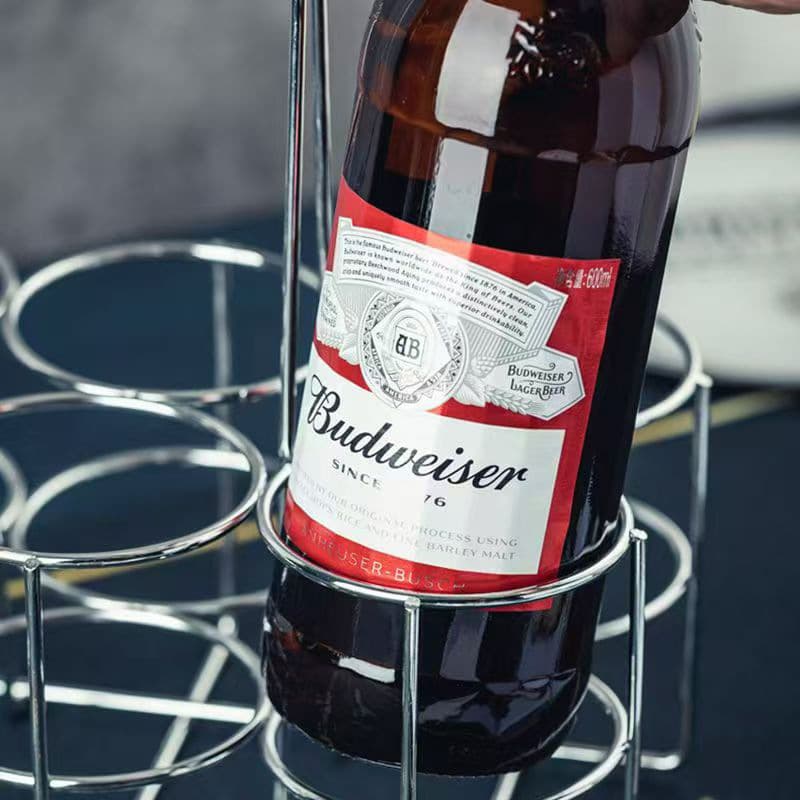 Cesta de cerveja, cesta de vinho, cesta de vinho, porta-vinho portátil de seis peças, churrasqueira de bar, cremalheira de vinho KTV de hotel, cremalheira de transporte - imagem 4