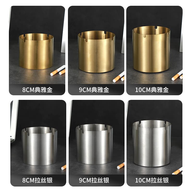 Cinzeiro de metal à prova de vento em aço inoxidável para hotel, proteção contra quedas - imagem 5