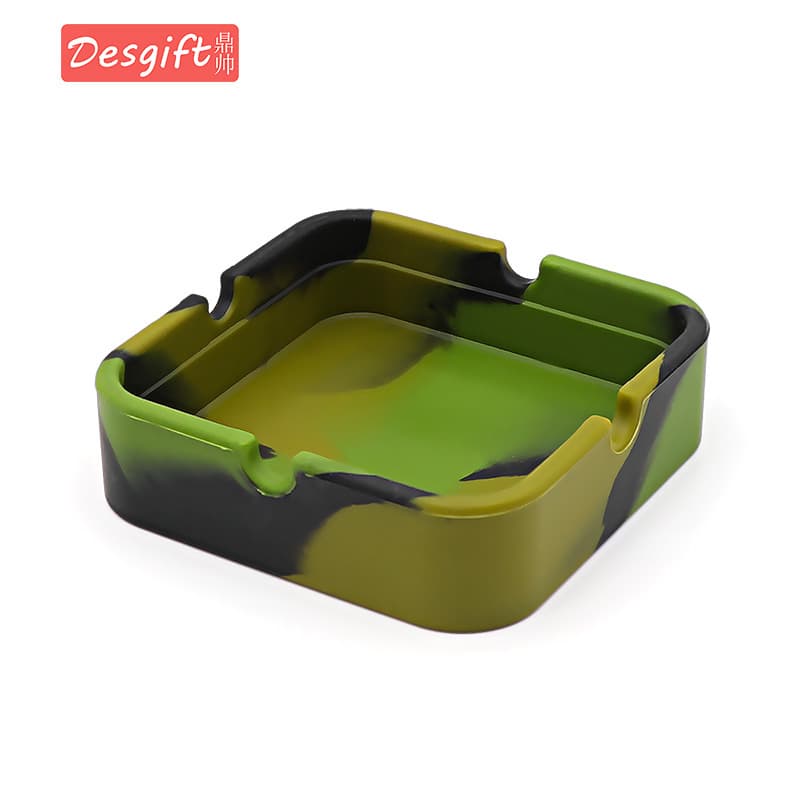 Transfronteiriço venda quente cinzeiro de silicone padrão camuflagem cor misturada caixa cinzeiro redondo internet café ktv logotipo impresso - imagem 25