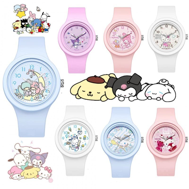 Novo Kuromi Cinnamon Dog Cartoon Watch Silicone Redondo de Alta Qualidade Sensação de Pele Bonito Sanli Family Series Watch - imagem 1