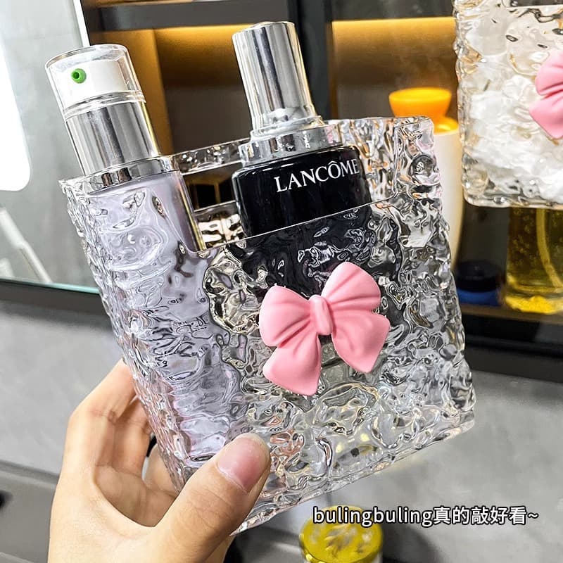 Caixa de armazenamento de cosméticos de luxo leve padrão glaciar caixa de armazenamento banheiro dormitório doméstico traceless fixado na parede rack de armazenamento de detritos - imagem 3