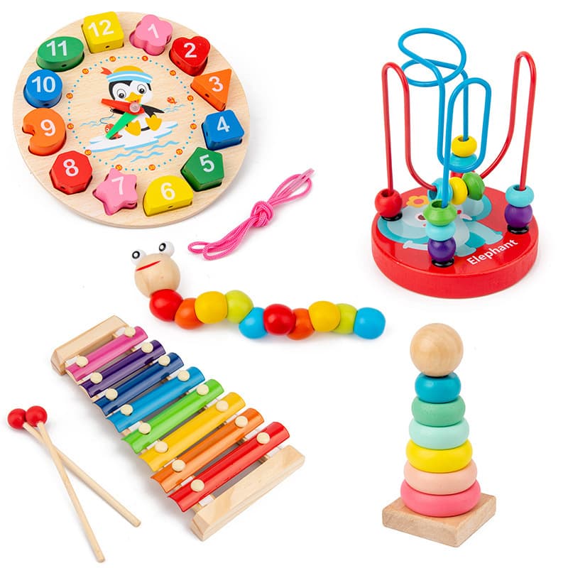 Brinquedo inteligente de madeira infantil, miçangas, metalofone, conjunto, educação infantil - imagem 6