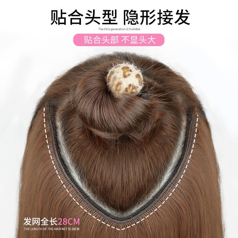Peruca encaracolada, extensão de cabelo invisível, versão atualizada, adiciona volume - imagem 4