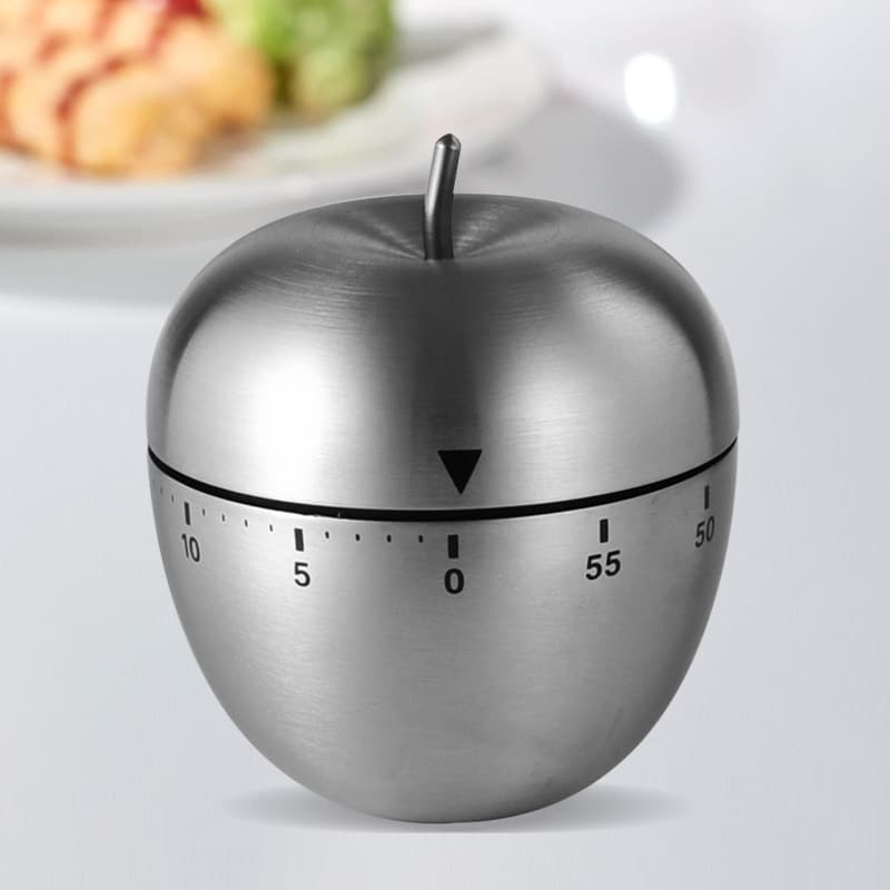 Temporizador de cozinha de aço inoxidável transfronteiriço, temporizador de maçã de ovo, lembrete mecânico, dispositivo de cozinha de contagem regressiva - imagem 4
