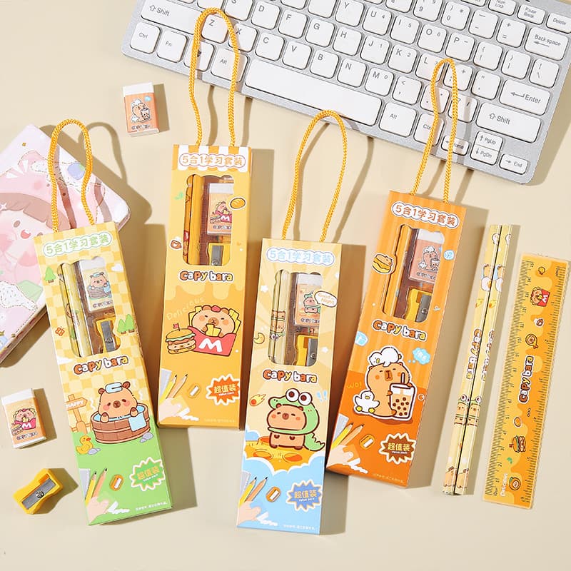 Conjunto de ensino de desenho animado infantil, bolsa, prêmio, papelaria criativa, presente de aniversário - imagem 1