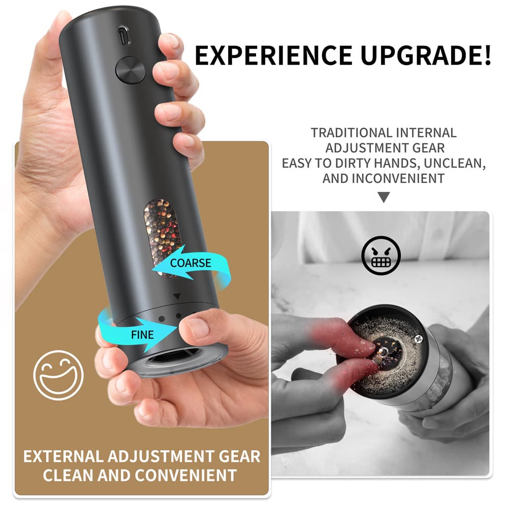 Aprovado diretamente pelo fabricante para comércio exterior, grande silo, moedor automático inteligente de sal rosa, moedor elétrico de pimenta preta - imagem 3