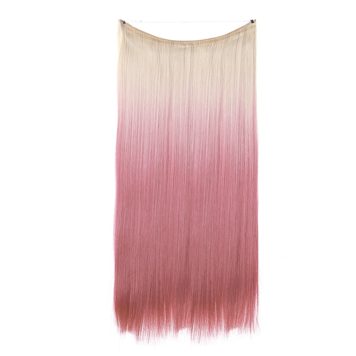 Peruca, linha de pesca multicolorida invisível, extensão de cabelo, cabelos lisos, estilo europeu, gradiente - imagem 6